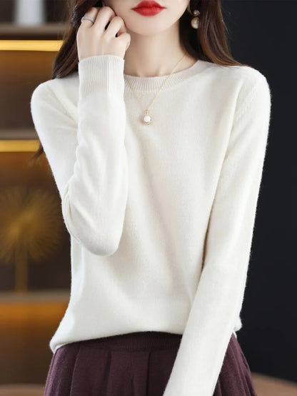 O-Neck Wool Sweater For Women