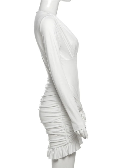 V-Neck Weird Puss Chic Knot Dress