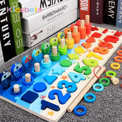 Number Shape Matching Sorter Games Board Toy