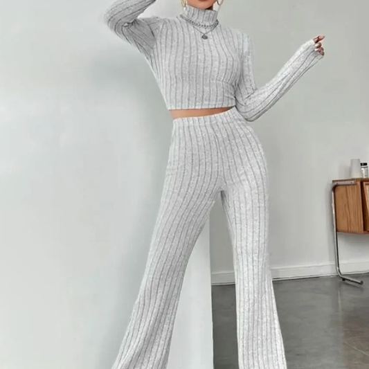 Women's Round Neck Tops Loose Pants Suit