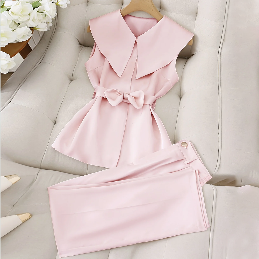 Sleeveless Top & Trousers Two-piece Set