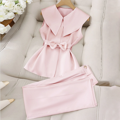 Sleeveless Top & Trousers Two-piece Set