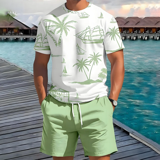 Men's Short Sleeve Shorts Set