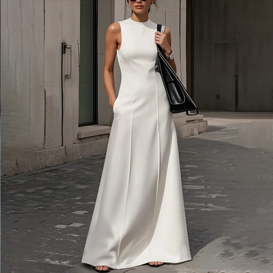 Sleeveless Round-Neck Casual Dress